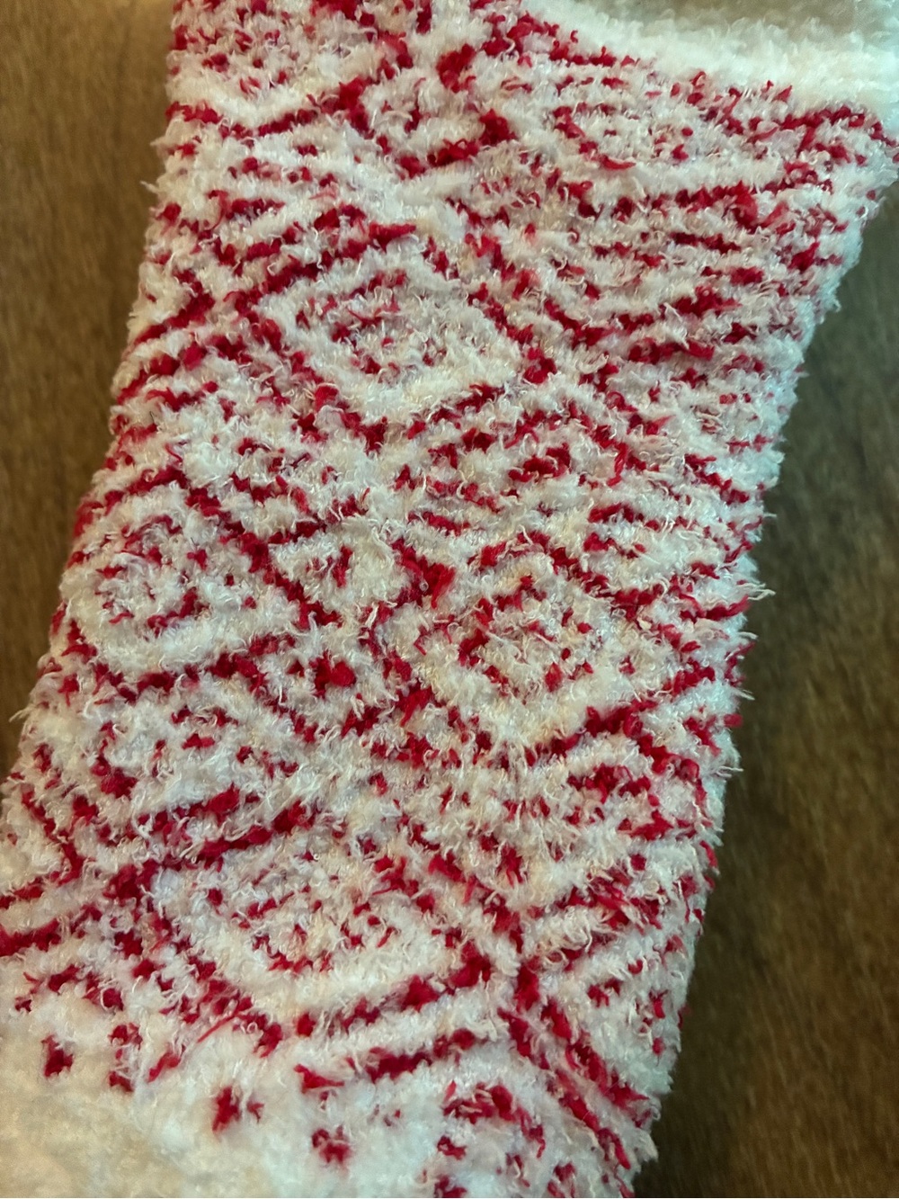 Altar’d State Cozy Red & White Fuzzy Socks, NWT - Picture 2 of 4